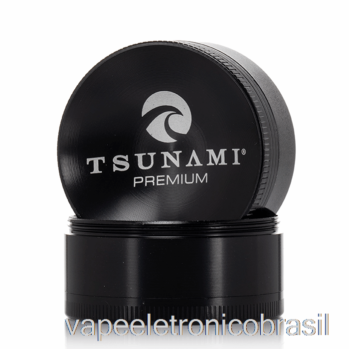 Vape Recarregável Tsunami 1.9inch Moedor Superior Afundado De 4 Peças Preto (50mm)